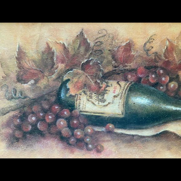 Wall Art- wine bottle with grapes. - Picture 3 of 5
